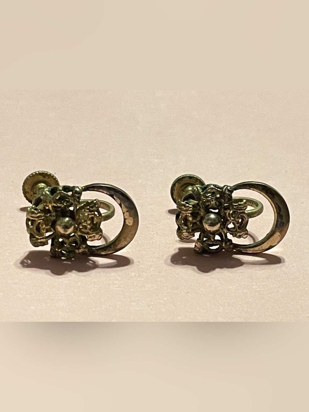Vintage Gold Filled Screw Back Earrings #7647